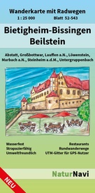 Wandelkaart 52-543 Bietigheim - Bissingen - Beilstein | NaturNavi