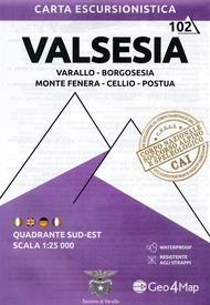 Wandelkaart - Topografische kaart 102 Valsesia Varallo | Geo4Map