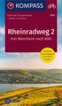 Fietskaart 7012 Rheinradweg 2 | Kompass