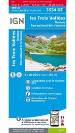 Wandelkaart 3534OTR Les Trois Vallées / Modane PN de la Vanoise | IGN - Institut Géographique National