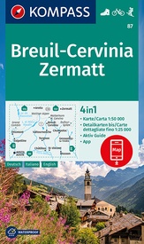 Wandelkaart 87 Breuil-Cervinia - Zermatt | Kompass