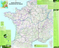 Poster Voies vertes & véloroutes - Groene Fietspaden - Groene fietsroutes Frankrijk | 98 x 119 cm