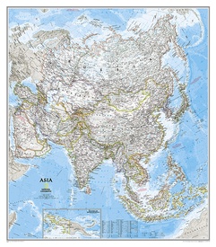 Wandkaart Azië, politiek, 84 x 96 cm | National Geographic