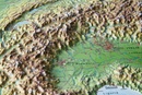 Wandkaart - Reliëfkaart van de Alpen met voelbaar 3D Reliëf, 77 x 57 cm | GeoRelief