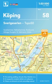 Wandelkaart - Topografische kaart 58 Sverigeserien Köping | Norstedts