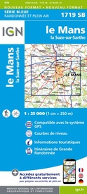 Wandelkaart - Topografische kaart 1719SB Le Mans - La Suze-sur-Sarthe | IGN - Institut Géographique National
