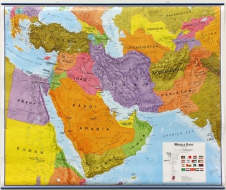 Wandkaart Middle East - Midden Oosten, 120 x 100 cm | Maps International