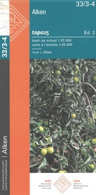 Topografische kaart - Wandelkaart 33/3-4 Topo25 Alken | NGI - Nationaal Geografisch Instituut
