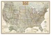 Wandkaart USA - Verenigde Staten politiek, antiek, 108 x 75 cm | National Geographic