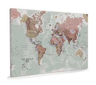 Wereldkaart op canvas World executive canvas, 101 x 76 cm | Maps International