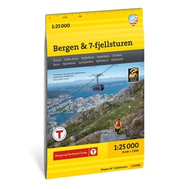 Wandelkaart Stikart Bergen & 7-fjellsturen | Noorwegen | Calazo