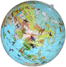Opblaasbare wereldbol - globe Opblaasbare wereldbol 30 cm Dieren | Caly Toys