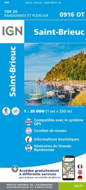 Wandelkaart Topografische Kaart 0916ot Saint Brieuc Ign Institut Géographique National - 
