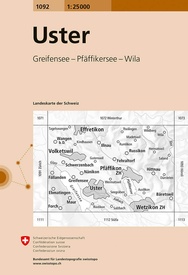 Wandelkaart - Topografische kaart 1092 Uster | Swisstopo