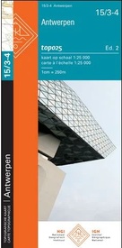 Topografische kaart - Wandelkaart 15/3-4 Topo25 Antwerpen | NGI - Nationaal Geografisch Instituut
