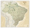 Wandkaart Brazil - Brazilië, politiek & antiek, 104 x 97 cm | National Geographic