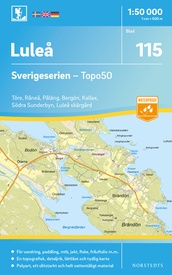 Wandelkaart - Topografische kaart 115 Sverigeserien Luleå | Norstedts