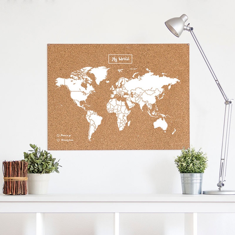 Wereldkaart van hout Woody Map | 60 x 40 cm | Miss Wood | 8436563404306