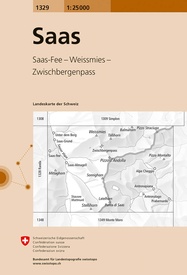 Wandelkaart - Topografische kaart 1329 Saas | Swisstopo