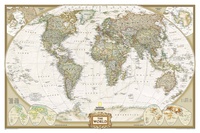 Wereldkaart, politiek, 296 x 193 cm