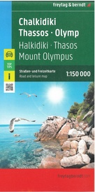 Wegenkaart - landkaart Chalkidiki - Thasos - Olympos T10 | Freytag & Berndt