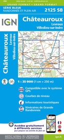 Wandelkaart - Topografische kaart 2125SB Châteauroux, Levroux, Villedieu-sur-Indre | IGN - Institut Géographique National
