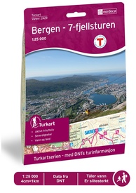 Wandelkaart 2429 Turkart Bergen - 7-fjellsturen | Nordeca