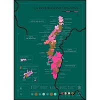 Bourgogne - Carte du vin | Wijnkaart | 50 x 70 cm