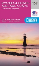 Wandelkaart - Topografische kaart 159 Landranger  Swansea & Gower, Carmarthen - Wales | Ordnance Survey