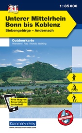 Wandelkaart 31 Outdoorkarte Unterer Mittelrhein Bonn bis Koblenz | Kümmerly & Frey