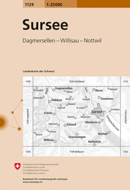 Wandelkaart - Topografische kaart 1129 Sursee | Swisstopo