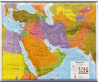 Wandkaart Middle East - Midden Oosten, 120 x 100 cm | Maps International