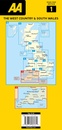 Wegenkaart - landkaart 1 Road Map Britain West Country & Wales Zuid | AA Publishing