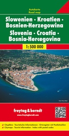 Wegenkaart - landkaart Slovenië - Kroatië - Bosnië - Herzogovina | Freytag & Berndt
