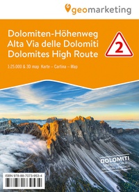 Wandelkaart Dolomiten-Höhenweg 2 - Alta Via 2 | Tappeiner Verlag