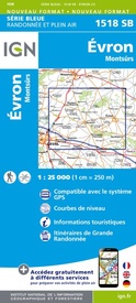 Wandelkaart - Topografische kaart 1518SB Evron - Montsûrs | IGN - Institut Géographique National