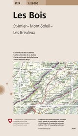 Wandelkaart - Topografische kaart 1124 Les Bois | Swisstopo