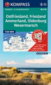 Wandelkaart 410 Ostfriesland, Friesland, Ammerland, Oldenburg, Wesermarsch | Kompass