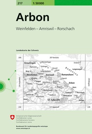 Wandelkaart - Topografische kaart 217 Arbon | Swisstopo
