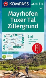 Wandelkaart 037 Mayrhofen - Tuxer Tal - Zillergrund | Kompass