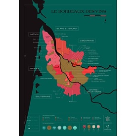 Scratch Map -   Bordeaux - Carte du vin | Wijnkaart | 50 x 70 cm | 1020 Dégustations