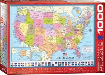 Legpuzzel Map of the USA - United Strates of America - Verenigde Staten | Eurographics