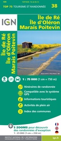 Wandelkaart - Fietskaart 38 Île de Ré, Île d'Oléron, Marais Poitevin | IGN - Institut Géographique National
