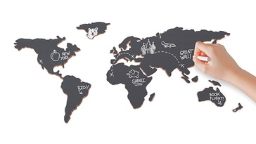 Wereldkaart Krijtbord  - Chalkboard World map | Luckies