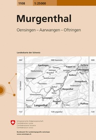 Wandelkaart - Topografische kaart 1108 Murgenthal | Swisstopo