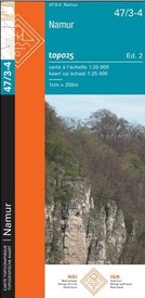 Topografische kaart - Wandelkaart 47/3-4 Topo25 Namen - Namur | NGI - Nationaal Geografisch Instituut