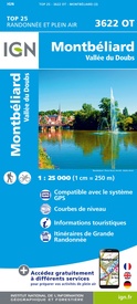 Wandelkaart - Topografische kaart 3622OT Montbéliard | IGN - Institut Géographique National
