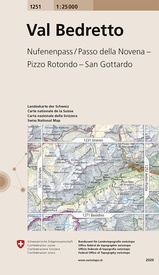 Wandelkaart - Topografische kaart 1251 Val Bedretto | Swisstopo