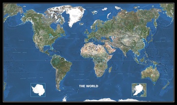 Wereldkaart (05) satellietbeeld - World from Space, 146 x 87 cm | Michelin
