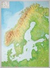 Wandkaart - Reliëfkaart Scandinavië met voelbaar 3D reliëf 77 x 55 x 2 cm | GeoRelief